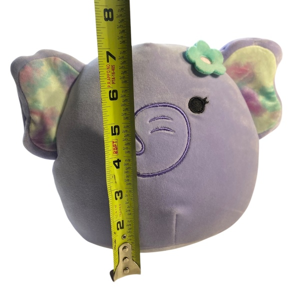 Squishmallows Anjali the Elephant Plush 7” Tie-Dye Ears Flower Clip 2023 - Picture 10 of 16